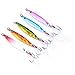 Aorace 10pcs 5.5cm/10g Casting Spoon Lures Fishing Spinners Salmon & Trout Minnow Baits with Feather