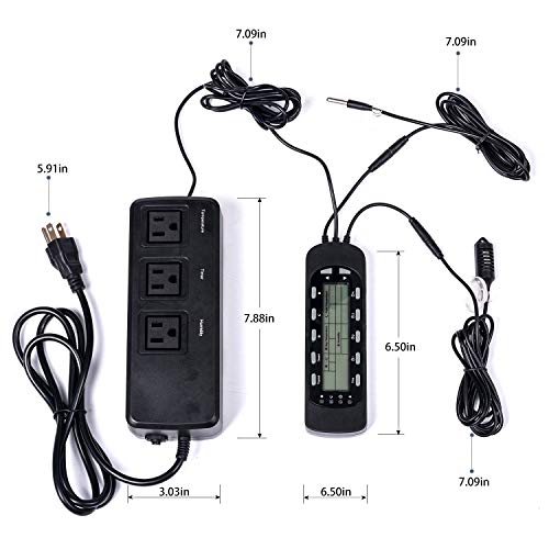 REPTIZOO Digital Thermometer Hygrometer Temperature Controller for Reptile Tank Water Terrarium