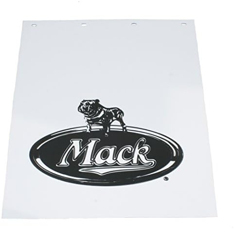 Mack Trucks 24" x 30" Black &amp; White Poly Semi Truck Mud Flaps-Pair