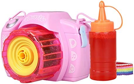 Bubble Camera,Bubble Maker Bubble Shooter Electric Bubble Making Machines Automatic Camera Shape For Kids Light and Music Bubble,Pink