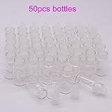 50pcs 1ml Vials Clear Glass Bottles Plastic top Mini Glass Bottle Plastic top Empty Sample Jars for message bottle, samples, scrap-booking, blood vials, wedding favors, wedding decorations, Jewery accessories.