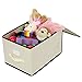 SONGMICS Large Storage Bins Cube Box with lids and Dual Non-woven Handles for Home Closet Bedroom Drawers Organizers Set of 3, Beige URLB40M