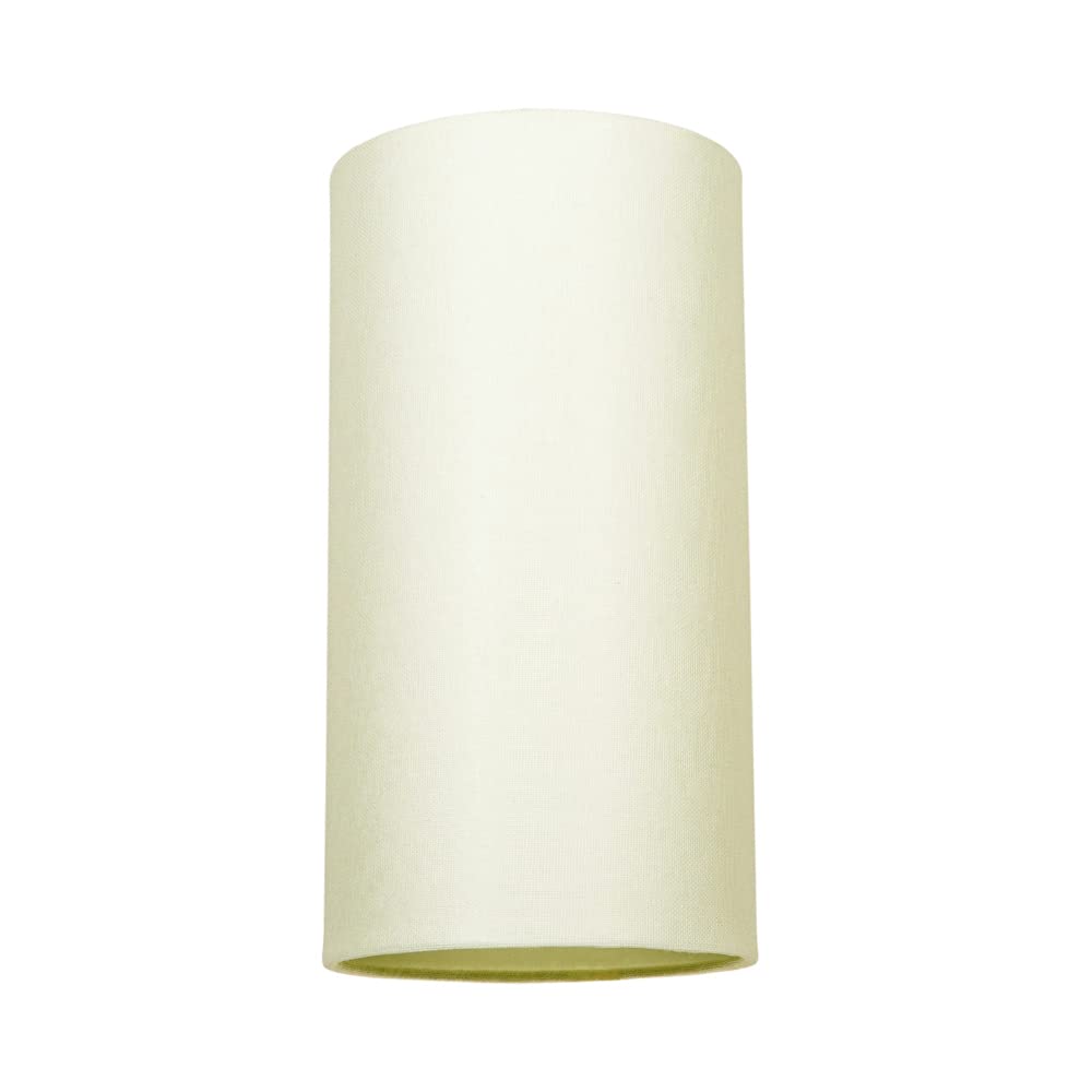 Contemporary and Stylish Soft Cream Linen Fabric Tall Cylindrical Lamp Shade for Pendant or Table Lamp Base - 25cm Height - 40w Maximum - Suitable for The Home or Commercial Usage by Happy Homewares