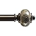 KAMANINA 1 Inch Curtain Rod Single Drapery Rod 36 to 72 Inches (3-6 Feet), Bronze Heavy Duty Curtain Rods for Windows, Marbled Finials
