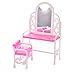 u-hoMEy Dollhouse Furniture Dressing Table and Chair for Barbies Dolls Bedroom Furniture