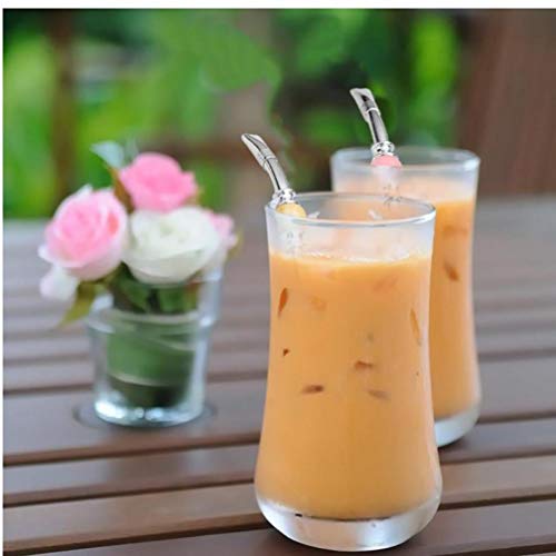 2pc Edelstahl Straw Argentinien Mate-Tee-Trinkhalme Löffel mit sauberen Pinseln Set Party Bar Zubehör – Bild 7