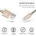 Lightning Cable AOSTA 3-Pack 5Ft/1.5M Nylon Braided Lightning to iPhone Charger Cord with Aluminum Connector for iPhone 7/7 Plus/6s/6s Plus/6/6Plus/5s/5c/5,iPad/iPod,IOS Devices(Gold)