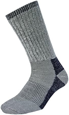 6 Pair 68% Merino Wool Medium Weight Hiking Sock Fits Size 8-12 Grey