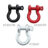 Smittybilt 13047R D-Ring Shackle 3/4" Threaded Pin 4.75 Ton Rating Red