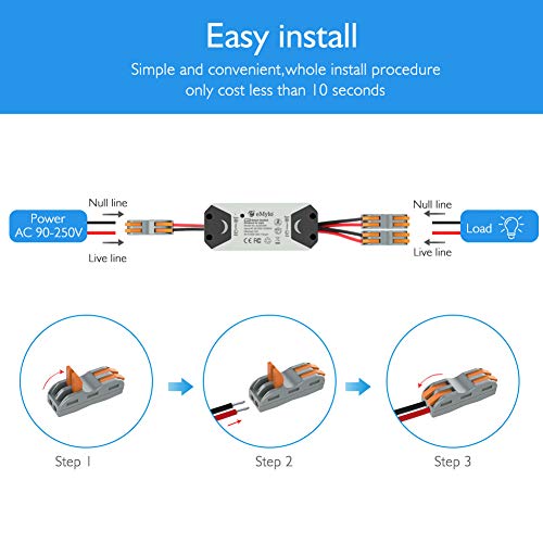 eMylo Smart WiFi Light Switch Wireless Relay Switch AC 220V 2 Channel Tuya Module App 90-250V Remote Control Home Automation Timers Compatible with Alexa Echo Google Home Support IOS Android 4 packs - Thumbnail 6