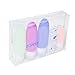 ZOADLE Travel Bottles Set for Liquids - TSA Approved Leak Proof Silicone Cosmetic Travel Containers with Labels and Clear Travel Bag, for Shampoo, Conditioner, Lotion, Toiletries (3 oz + 1.25 oz)