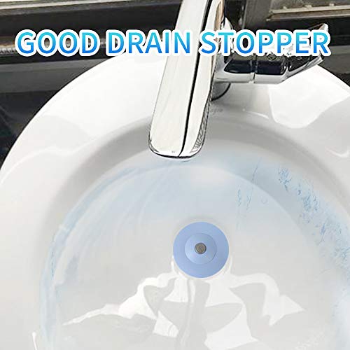Drain Cover Silicone Hair Catcher Trap Bathtub Drain 2 in 1 Sink Drain Stoppers and Strainers for Kitchen Bathtub and Shower Floor, 6 Pack