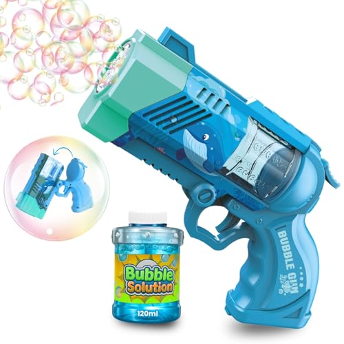 Blubbel LED Soap Shooter, Games Gun, Automatic Machine, Bubble Gun, Air Cannon, Wedding Toy, Summer Gift Children, 120 ml Liquid Included