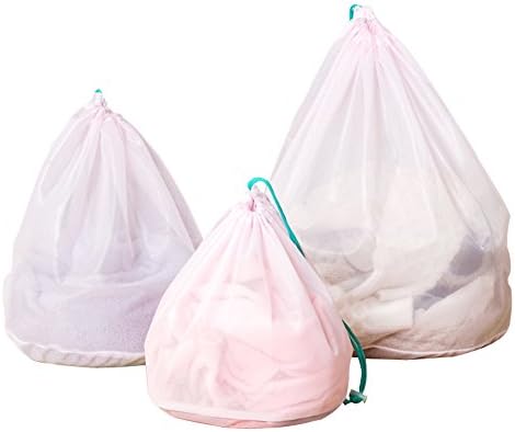 3 Packs Mesh Laundry Bag, Homya Washing Bag Drawstring Cord Closure Size S/M/L
