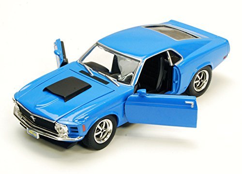 1970 Ford Mustang Boss 429, Blue - Motormax 73303 - 1/24 scale Diecast Model Toy Car by Motor Max