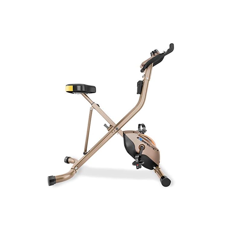 EXERPEUTIC GOLD 500 XLS Foldable Upright Bike, 400 lbs Fitness 1st Steps