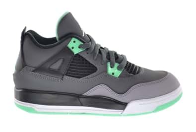 Amazon.com | Jordan Air 4 Retro (PS) Little Kids Sneakers Dark Grey/Green Glow-Cement Grey-Black 