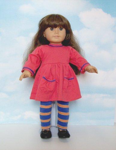 Beatrice Collection Coral Dress and Blue Pants. Fits 18" Dolls like American Girl
