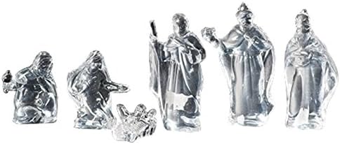 Roman 6-Piece 4" Icy Look Acrylic Holy Family Nativity Figurine Set