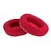 Velor Replacement Ear Pads for HyperX Cloud & Alpha, ATH M50X, Steelseries Arctis, Logitech G Pro & More Headphones, Soft Velour, Memory Foam & Long Lasting Earpads by Brainwavz - Red