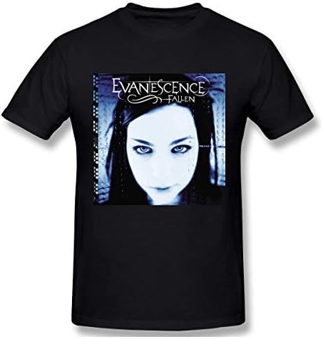 Charlynie Men's Logo Print of Evanescence Fallen Basic Short Sleeve T-Shirt Black