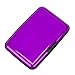 ELFISH RFID Blocking Credit Card Protector Aluminum ID Case Hard Shell Business Card Holders Metal Wallet for Men or Women (Aluminum, Purple)