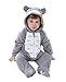 TONWHAR Unisex-Baby Animal Onesie Costume Cartoon Animal Outfit Homewear Kids' One-Piece Rompers(3-6 Months, Gray Cat)