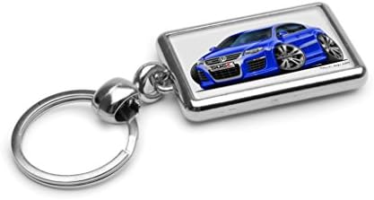 WickedArtz Cartoon Car Volkswagen VW Passat R36 Blue Premium Metal Key Ring
