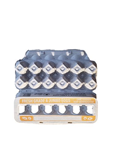 Printed Natural Pulp Egg Cartons Holds Up to Twelve Eggs - 1 Dozen Jumbo - Strong Sturdy Material Perfect For Storing Extra Eggs - by MT Products (15 Cartons)
