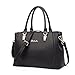 BOSTANTEN Womens Leather Handbag Tote Clutch Purse Satchel Shoulder Bag Black