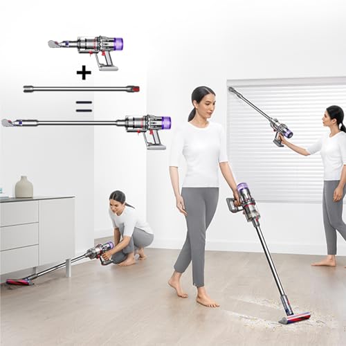 Cleptorize Telescopic Hose for Dyson V12 Detect Slim Vacuum Cleaner, Hard Extension Hose with Quick Coupling Replacement, 74cm (Grey)