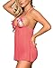 Wantmore Womens Babydoll Open Bra Chemises Pajamas Pink 4XL