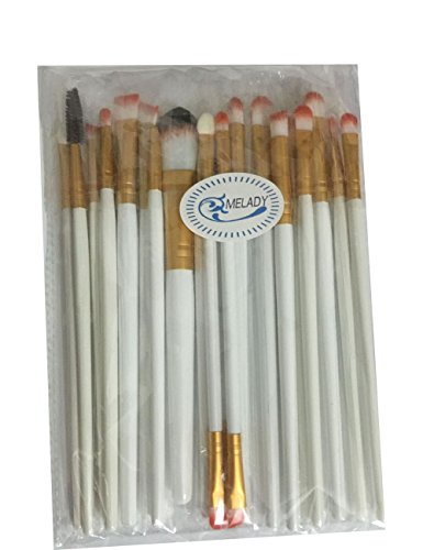MELADY20pcs Multi-function White+Gold Pro Cosmetic Powder Foundation Eyeshadow Eyeliner Lip Makeup Brushes Sets