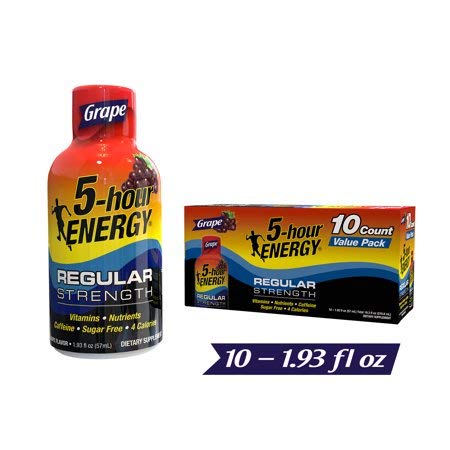 5-HOUR ENERGY GRAPE, 1.93 OZ. (PACK OF 10)