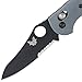 Benchmade - Mini Griptilian 555-1 Knife, Serrated Sheepsfoot, Coated Finish, Gray Handle