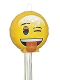 Emoji Party Supplies - Wink Emoji Pinata Party Game, Pull String