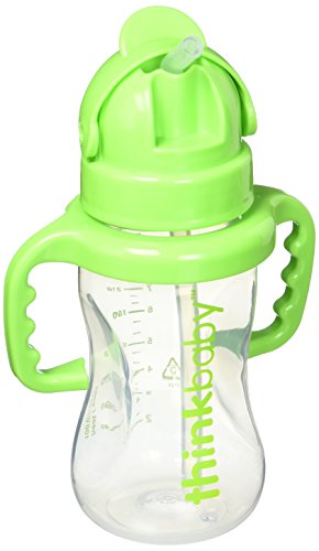 thinkbaby Thinkster Straw Bottle, Light Green/Green, 9 Ounce