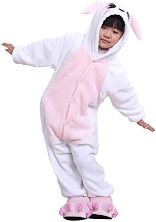 ABING Halloween Pajamas Homewear Onepiece Onesie Cosplay Costumes Kigurumi Animal Outfit Loungewear,Rabbit Chidren Size 115 -For height:126-137cm