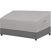 Easy-Going Patio Sofa UV Resistant Outdoor Couch Bicolor 3-Seater Bench Waterproof Furniture Cover with Reflective Hemming (58Wx35Dx31H inch, Gray/Dark Gray)
