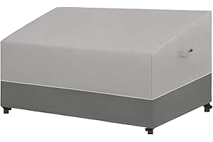 Easy-Going Patio Sofa UV Resistant Outdoor Couch Bicolor 3-Seater Bench Waterproof Furniture Cover with Reflective Hemming (64Wx35Dx31H inch, Gray/Dark Gray)