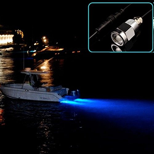 Rumfo 12V-24V 9W Boat Drain Plug Light 6 LED Boat Drain Plug Light Marine Lighting with Waterproof Connector for Fishing Swimming Diving