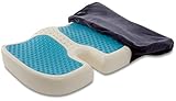 TravelMate Gel-Enhanced Memory Foam Seat Cushion - Perfect for Office Chair & Car Seat Cushion - Helps Relief from Tailbone Pain - Reduce Pressure on Coccyx & Hip - Non-Slip Washable Cover