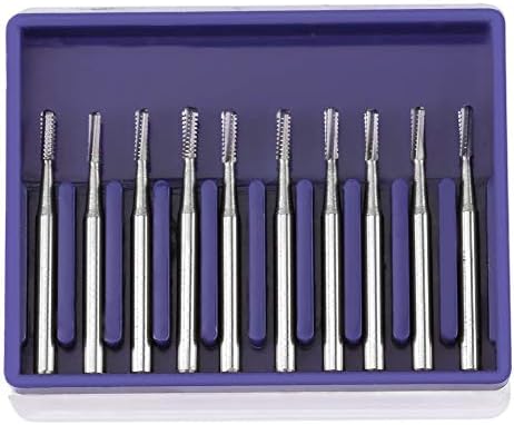 Nosii Dental Equipment Metal Crown Needle High Speed Dental Tungsten Steel Crown Metal Cutting Burs 10pcs /set