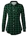 DJT Blouses for Women Fashion 2018, Women's Casual Long Sleeve Plus Size Classic Plaid Flannel Shirts X-Large Green Plaid