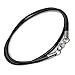 Loralyn Designs 3mm Thick Black Leather Necklace Cord with Stainless Steel Clasps (20 Inch)