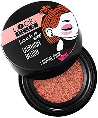Lock n TAP Cushion Blush, 5 g, Korean Beauty Product, watercolour cushion blush sponge, long lasting lightweight texture CORAL PINK