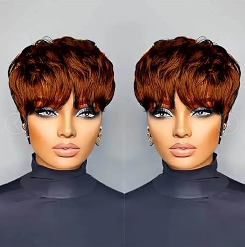 Flandi Pixie Cut Wig Human Hair Short Pixie Cut Wigs for Black