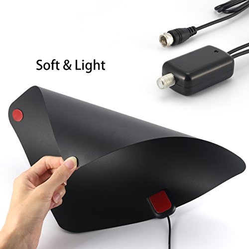 HDTV-Antenna-Shnvir-Indoor-Amplified-TV-Antenna-50-Mile-Range-with-Detachable-Amplifier-Signal-Booster-USB-Slim-High-Performance-Sticker-Multi-direction-Window-Wall-Coaxial-Cool-black