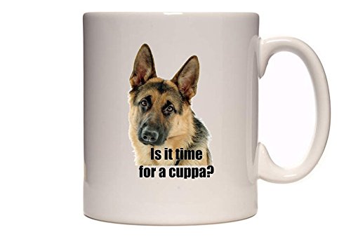 Is It Time For A Cuppa? Cute German Shepherd/Alsatian Dog Novelty Tea/Coffee Mug/Cup