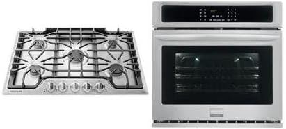 Frigidaire 2-Piece Kitchen Package with FFGC3026SS 30" Gas Cooktop, and FGEW3065PF 30" Electric Single Wall Oven in Stainless Steel